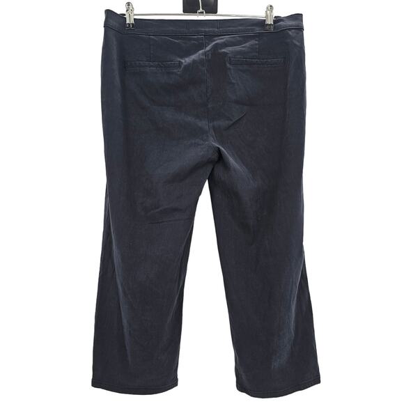 Lila Ryan Womans size 12 Jase Slim Straight Pedal Pusher Cropped Navy Pants NWOT - Picture 4 of 9